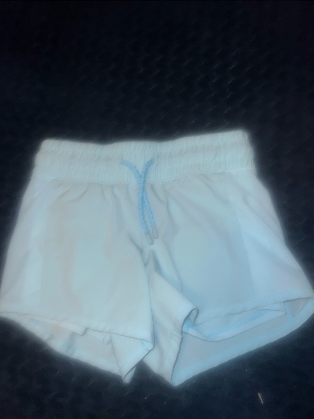 Girls Light Blue Drawstring Athletic Shorts